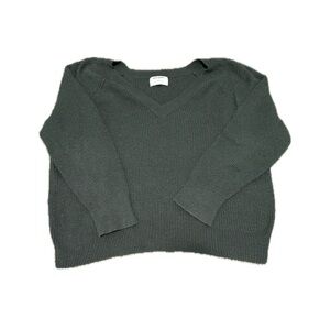 Old Navy Green V-Neck Sweater Relaxed Fit